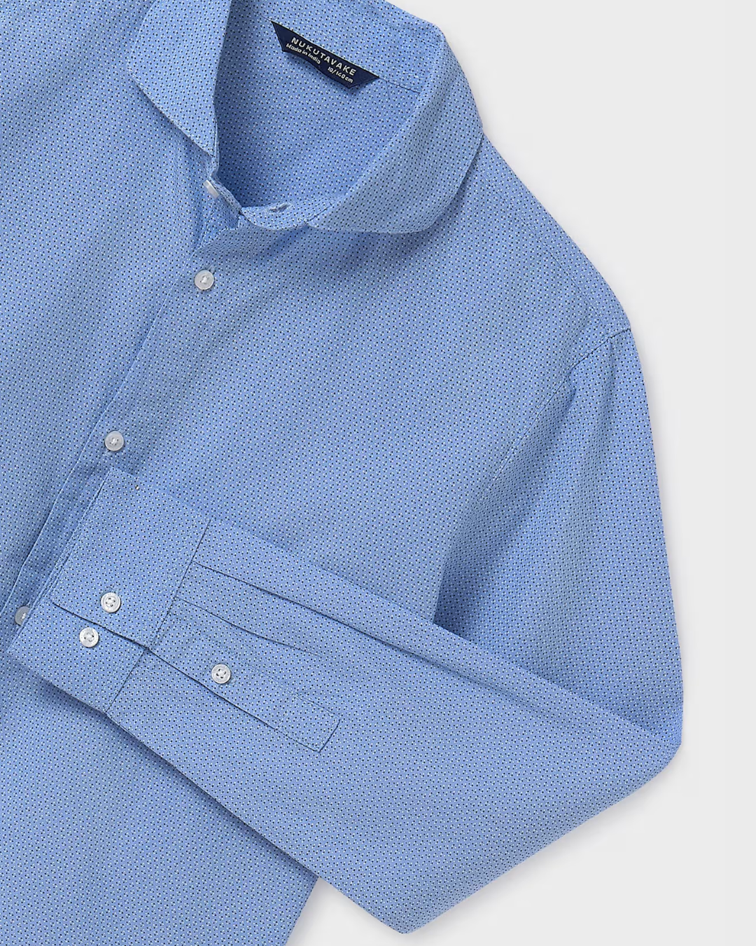 Camisa azul, manga larga