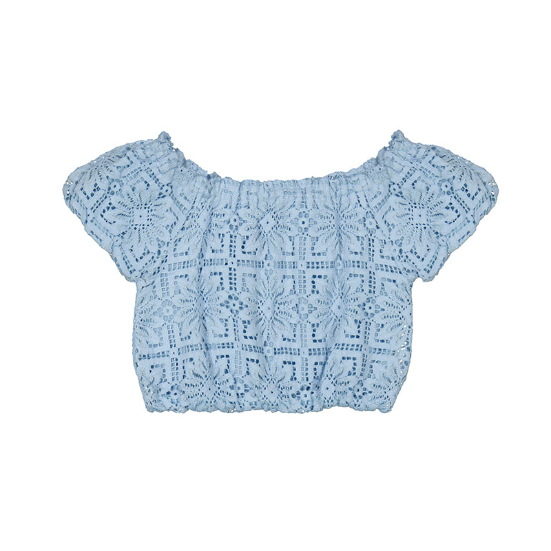 conjunto short y blusa, color azul