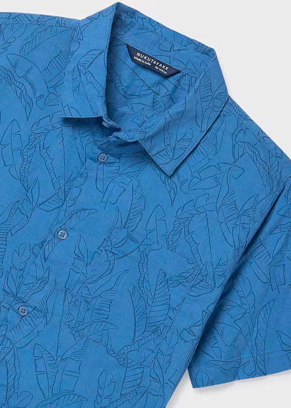 Camisa manga corta color azul riviera