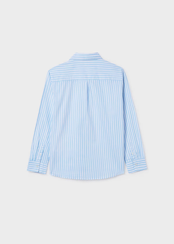 Camisa manga larga azul rayas, niño, mayoral