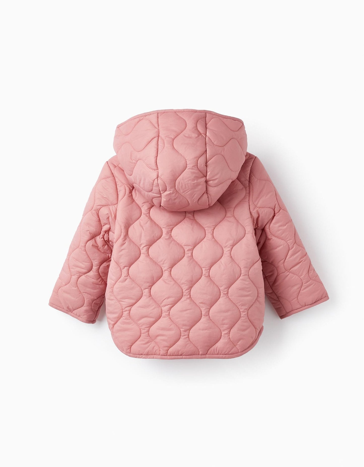 chaqueta acolchada , palo de rosa con capucha.