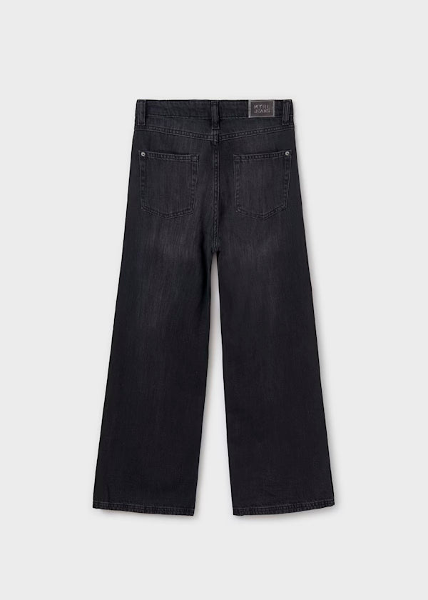 Pantalón ancho sarga color negro