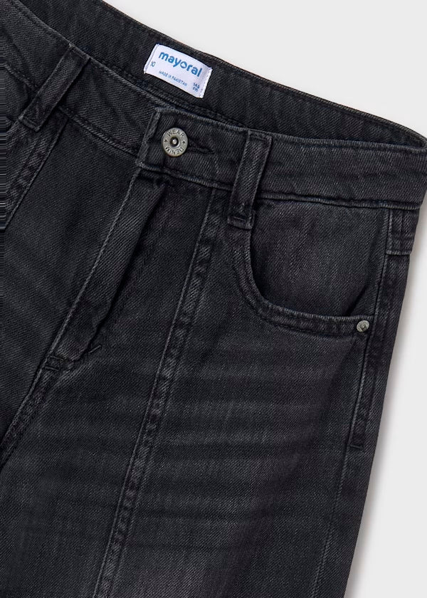 Pantalón ancho sarga color negro