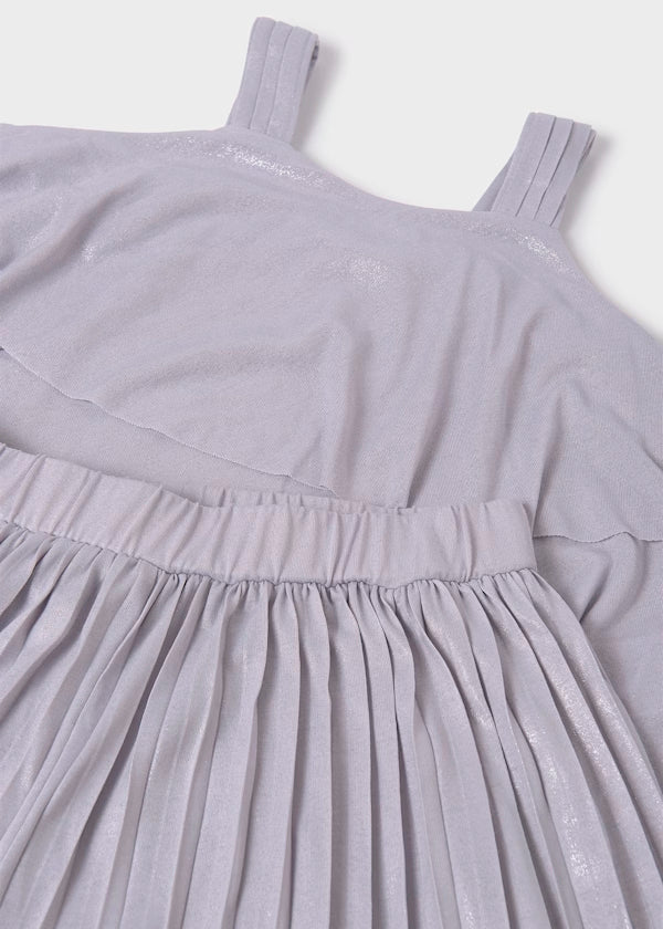 Conjunto pantalón largo y top plisado