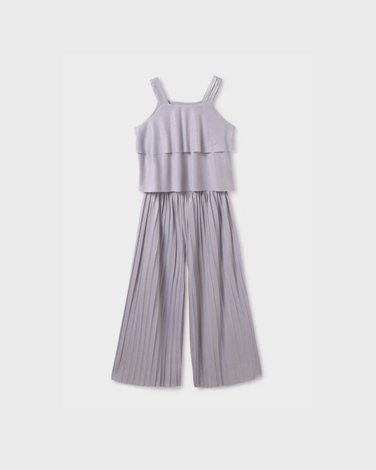 Conjunto pantalón largo y top plisado