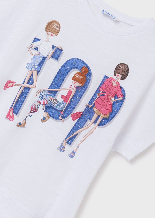 conjunto camiseta y mallas tipo denim