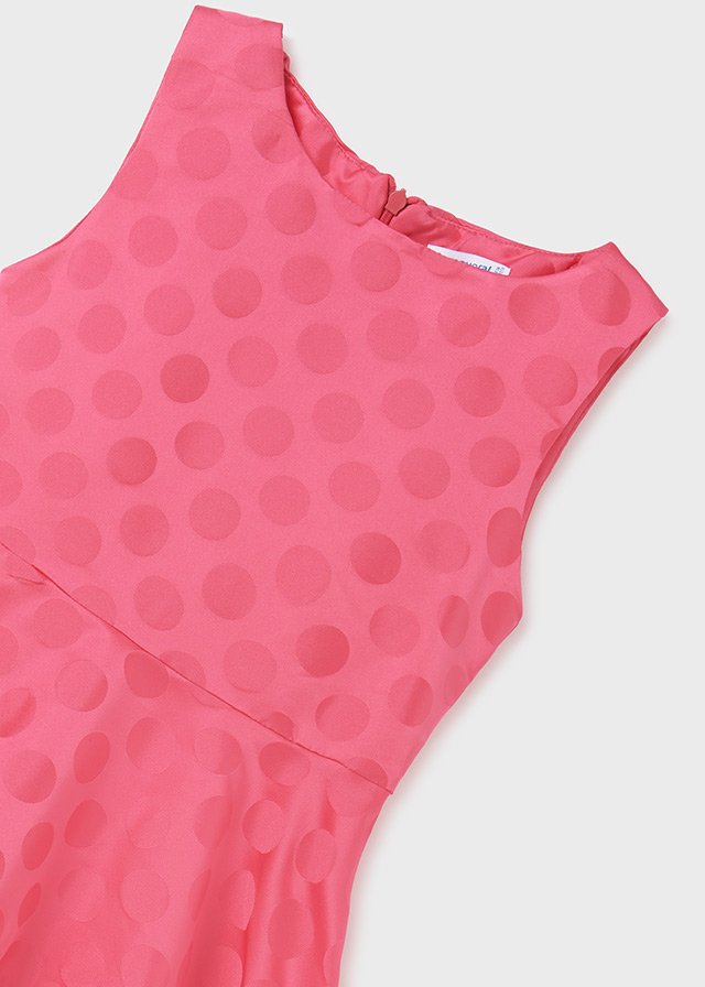 vestido rosa con lunares