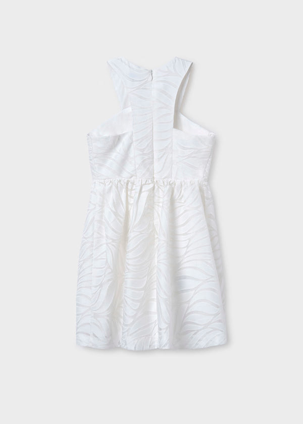 Vestido tirantes cruzados devoré, crudo