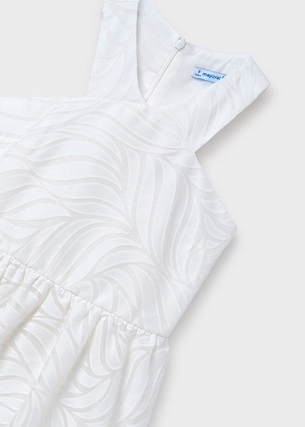 Vestido tirantes cruzados devoré, crudo
