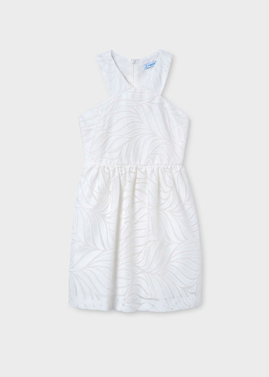 Vestido tirantes cruzados devoré, crudo