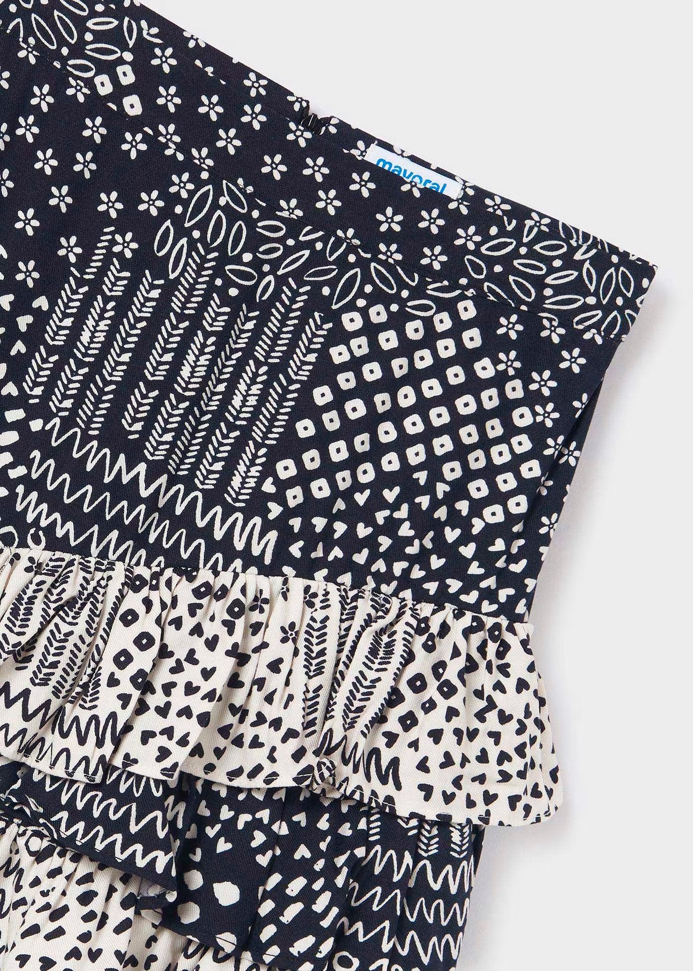 set camiseta manga larga y falda olanes, mayoral