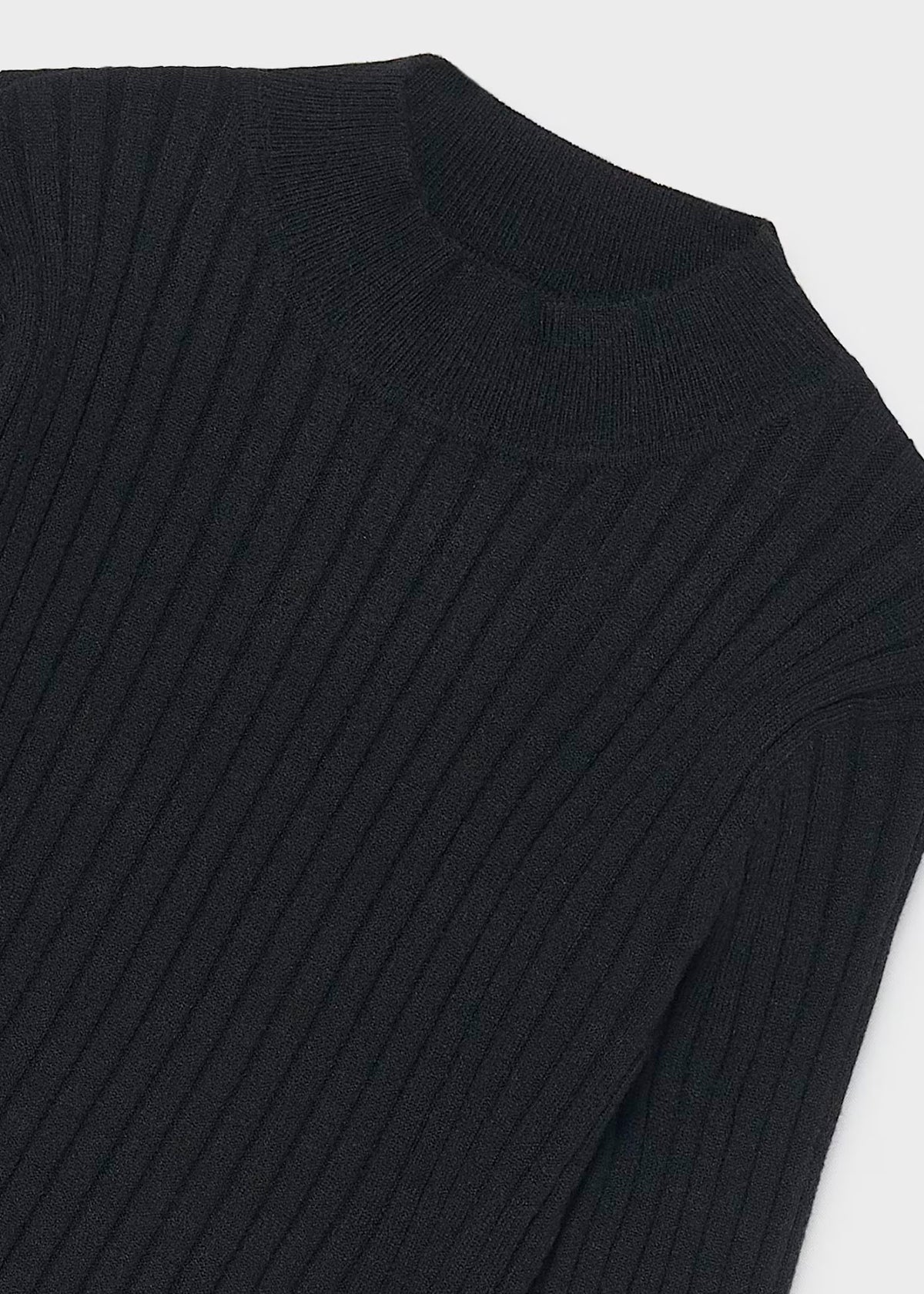 Blusa manga larga tricot color negro
