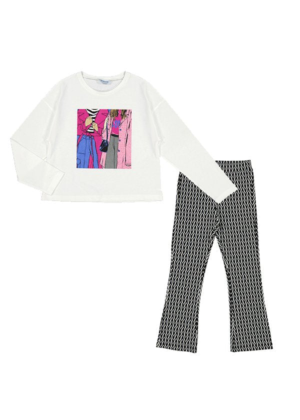 set camiseta manga larga y leggins a cuadros, mayoral