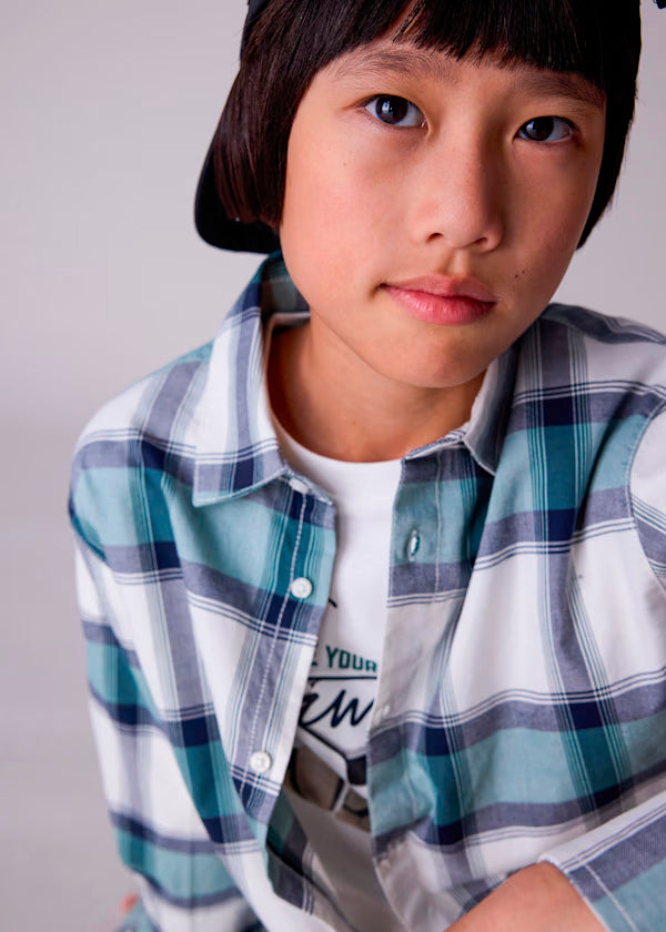 Camisa cuadros verde pino