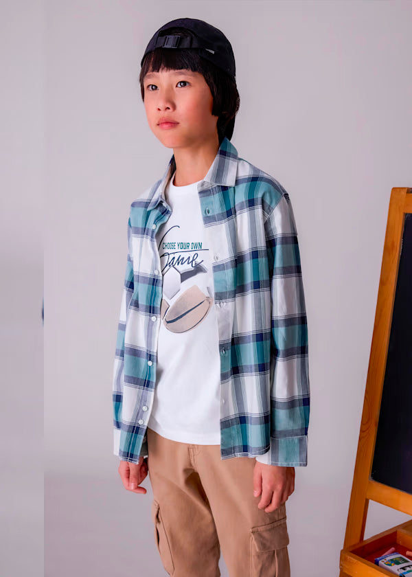 Camisa cuadros verde pino