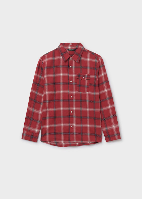 Camisa cuadros rojo baya