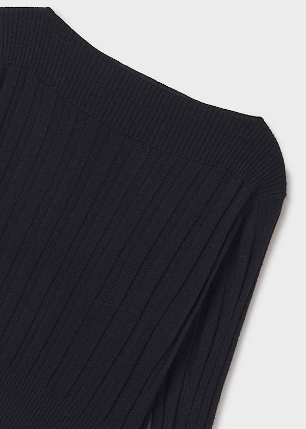 Jersey detalles canalé color negro