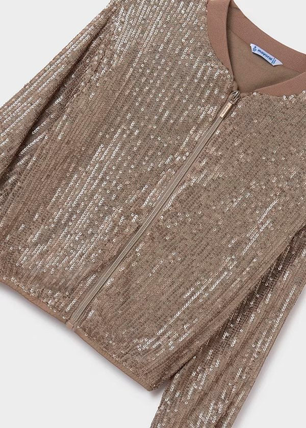 chamarra lentejuela moka