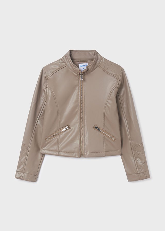 chamarra polipiel topo, mayoral