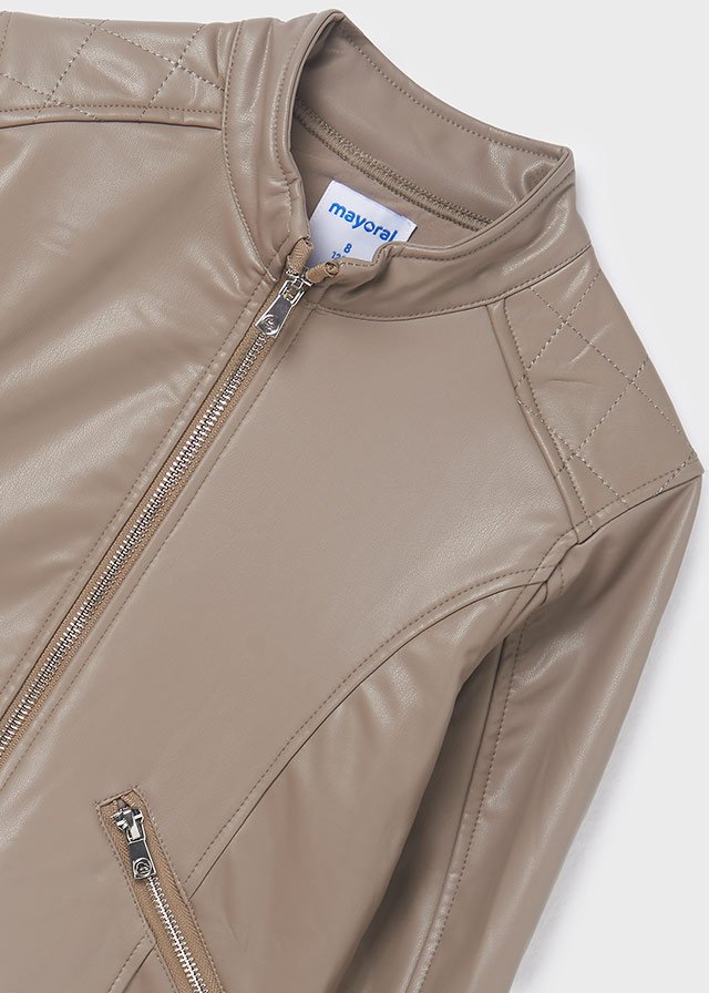 chamarra polipiel topo, mayoral