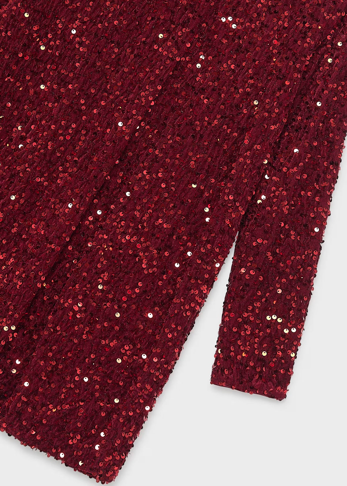 Vestido lentejuelas terciopelo rojo granate