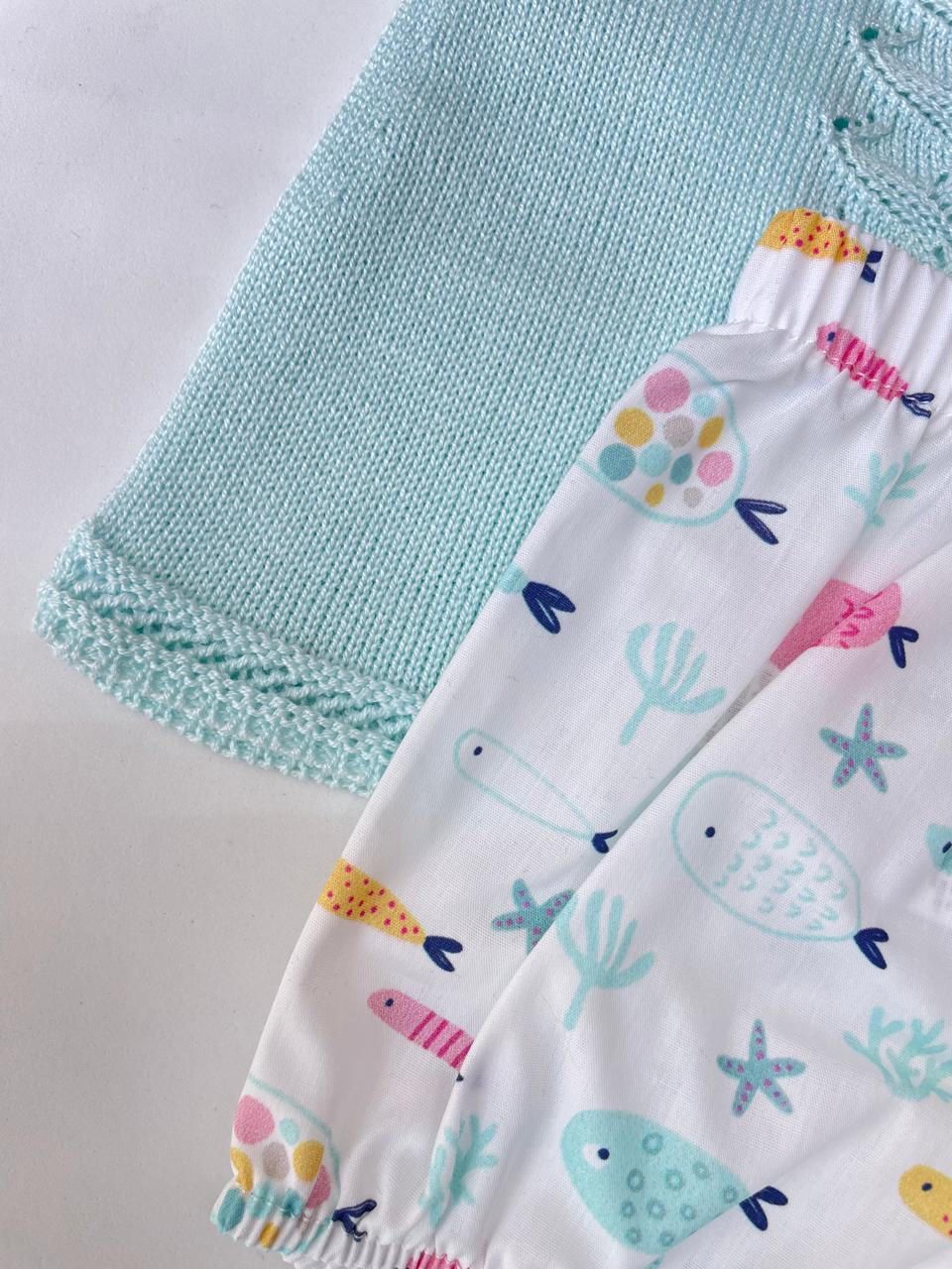 conjunto para bebe, tejido