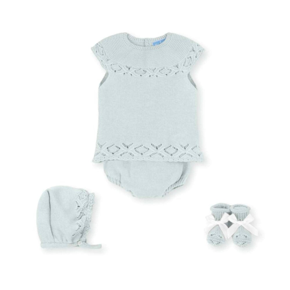 conjunto tejido color menta glaciar para bebe
