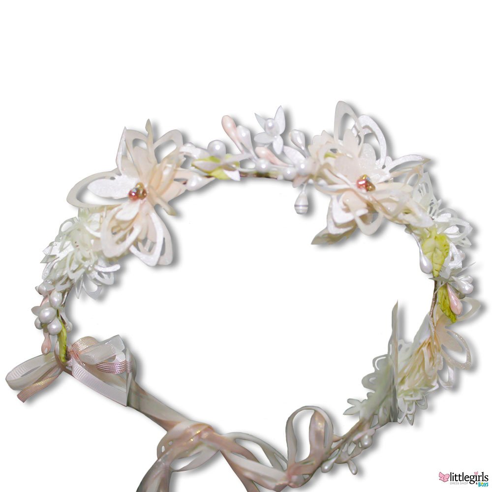 Set vela, biblia y corona primera comunion rosa con blanco