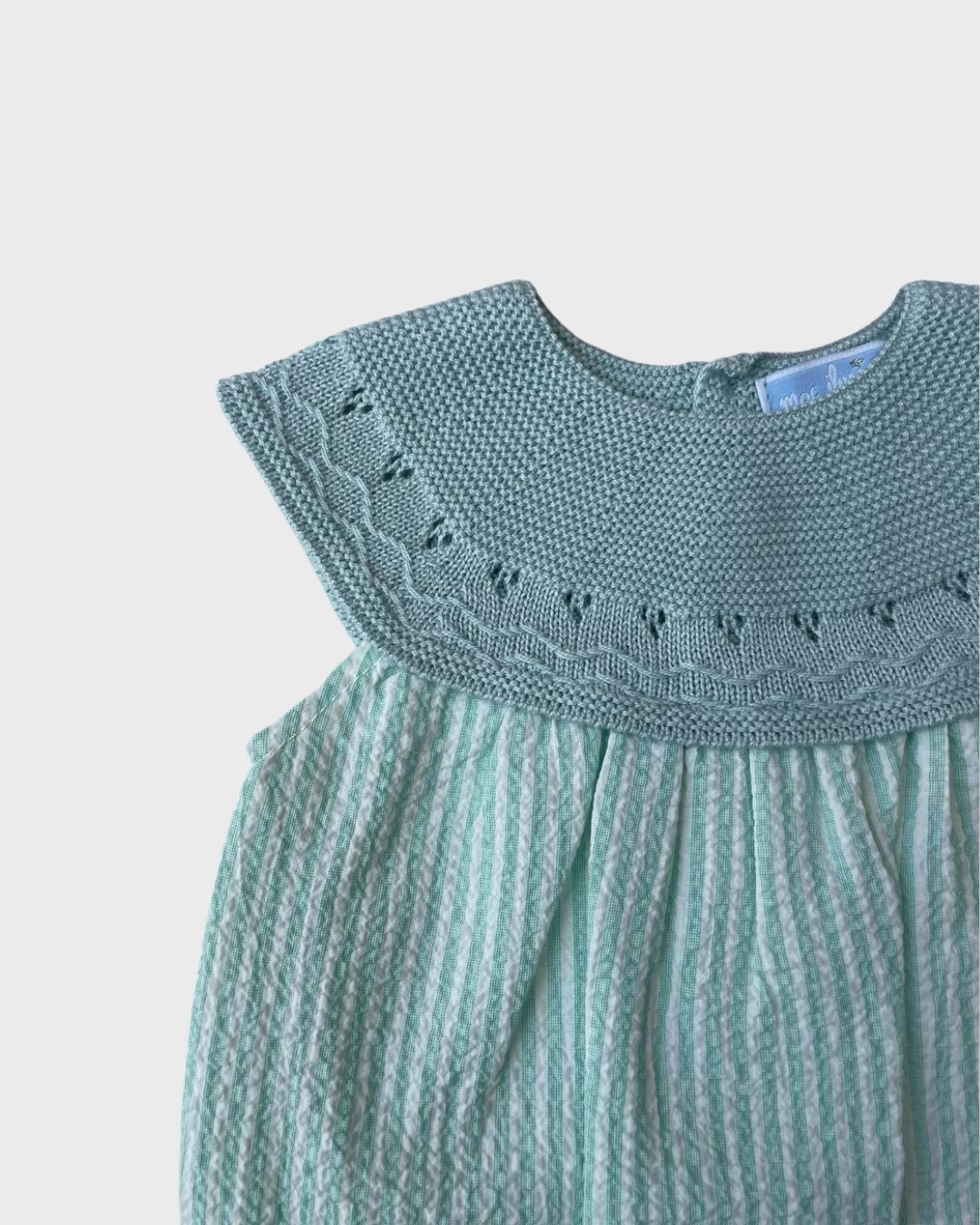 Pañalero rayas menta con blanco, tipo ranita