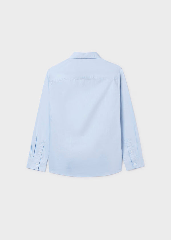 Camisa básica lineas celeste