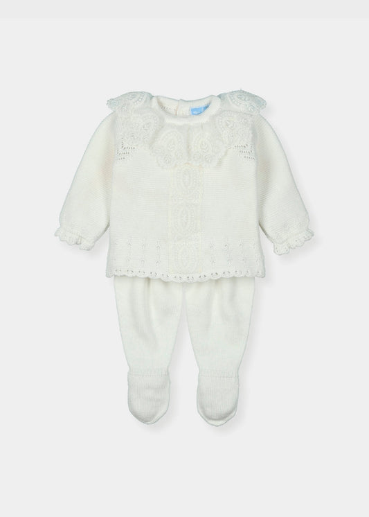 set punto color crudo con bie en el centro