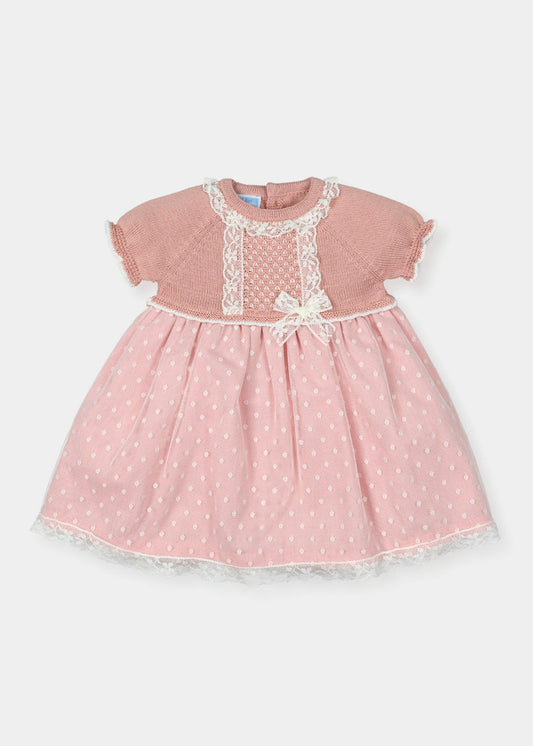 vestido de punto color rosa