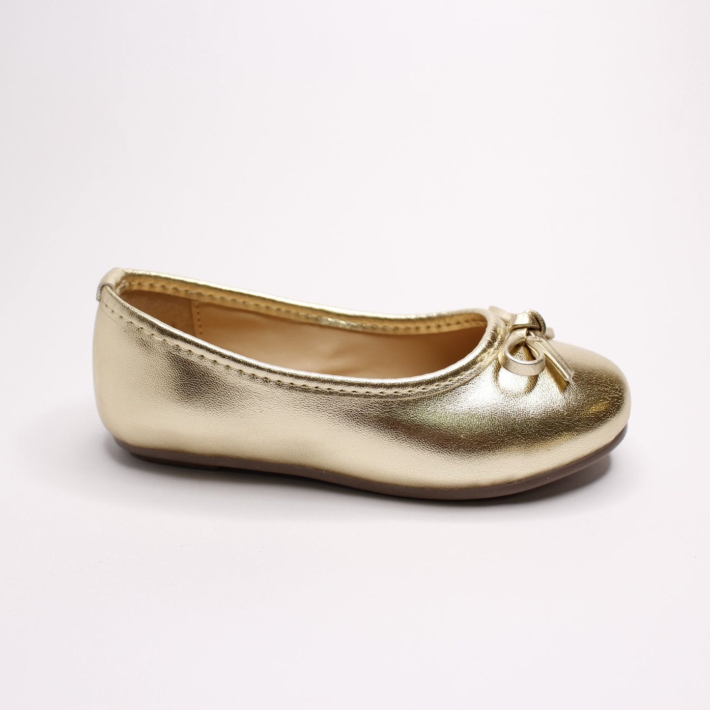 zapato oro ingles metalico moñito al frente