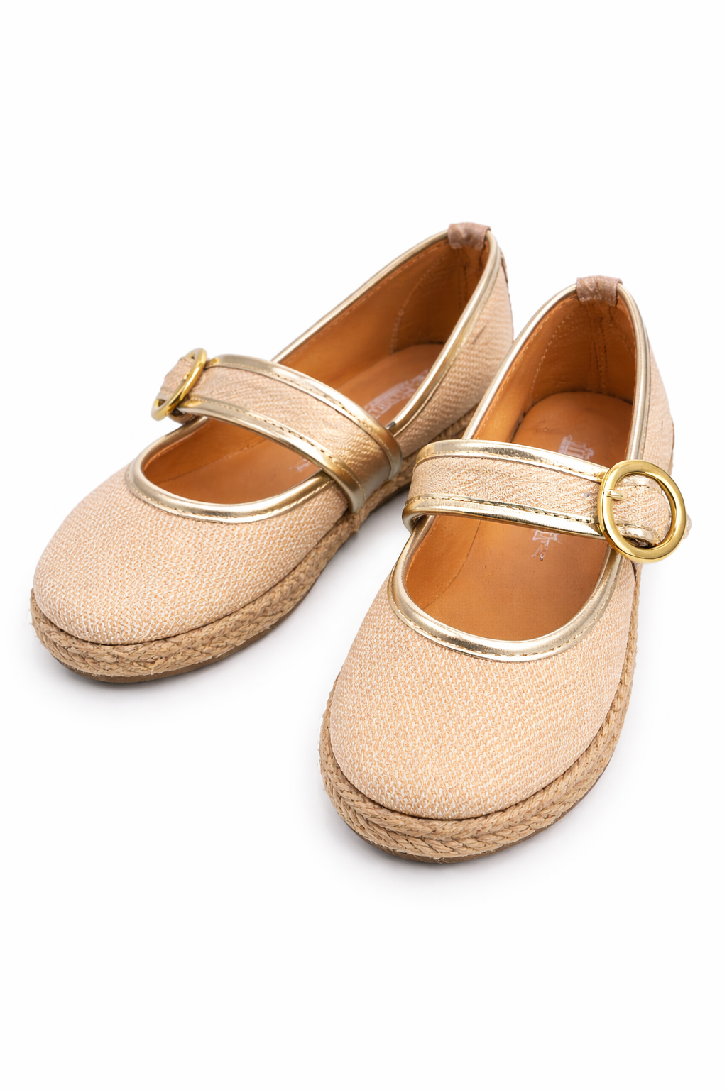 Zapato yute hebilla oro