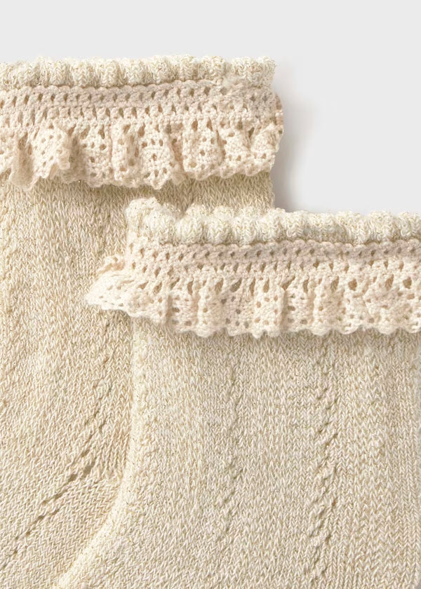 Calceta champagne para bebe mayoral