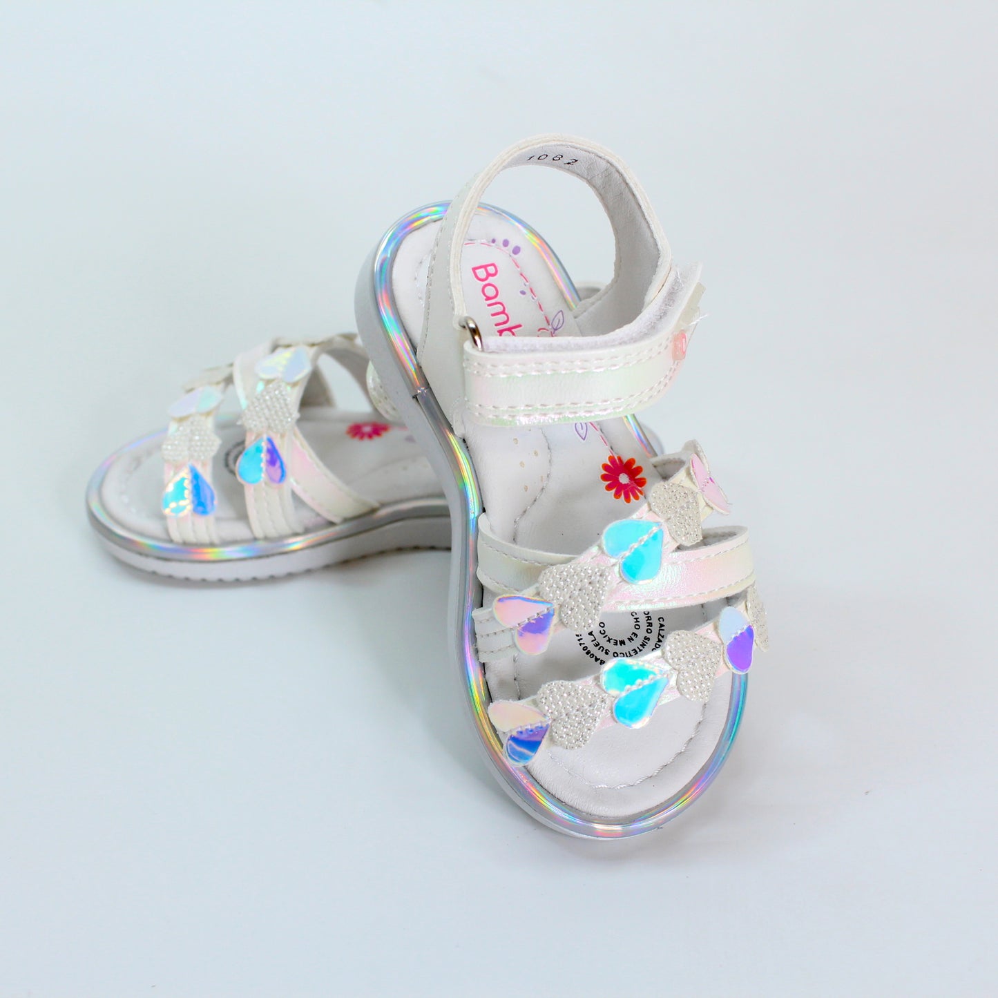 Huarache corazones blanco