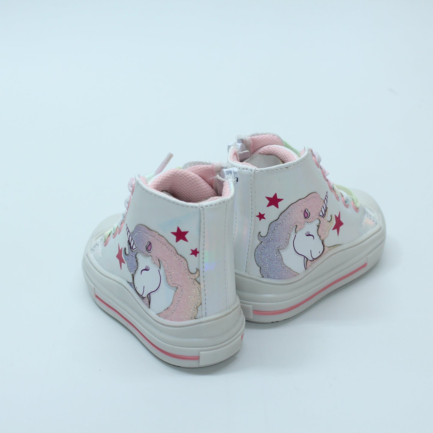 Zapato teni, blanco tornasol, unicornio