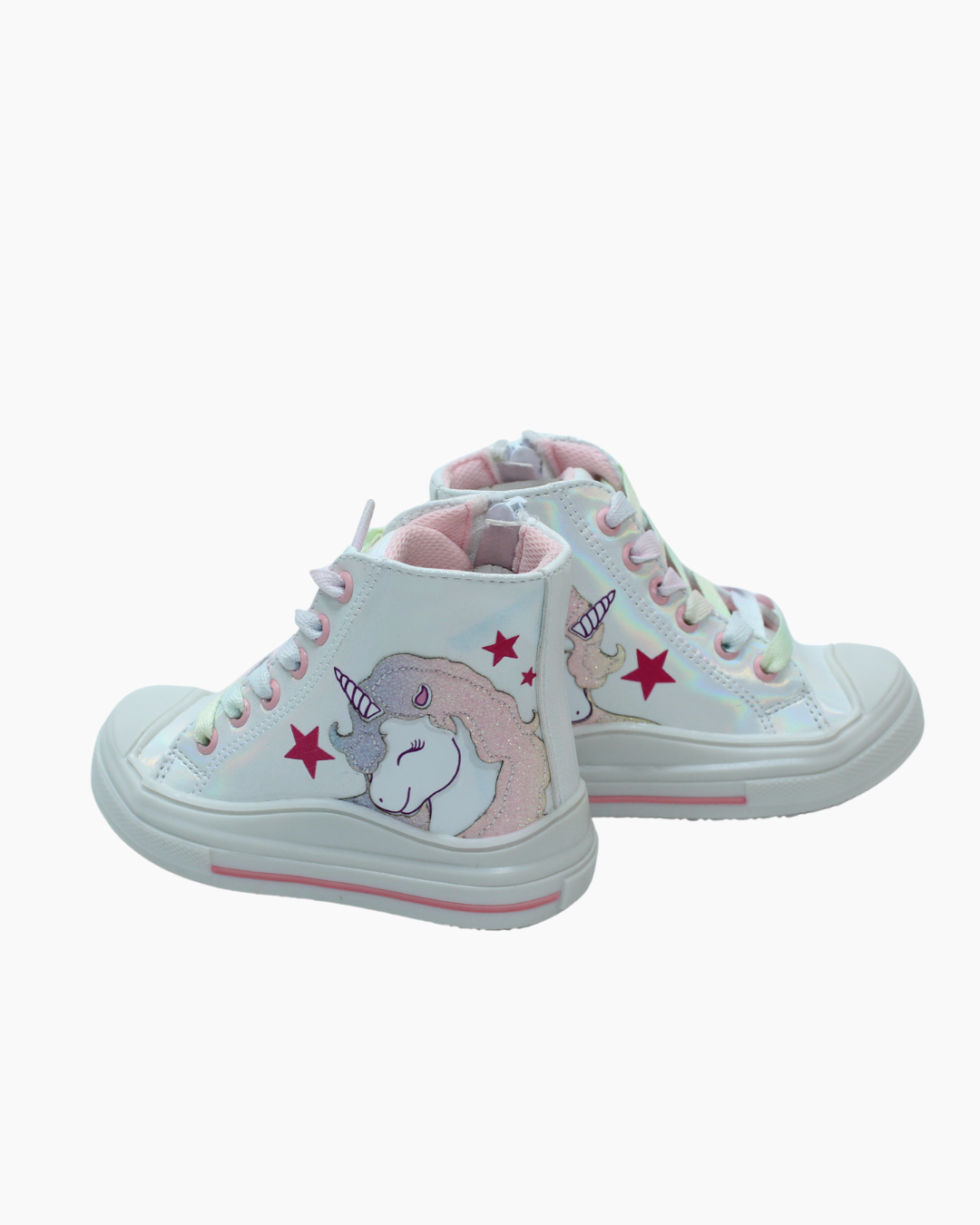 Zapato teni, blanco tornasol, unicornio