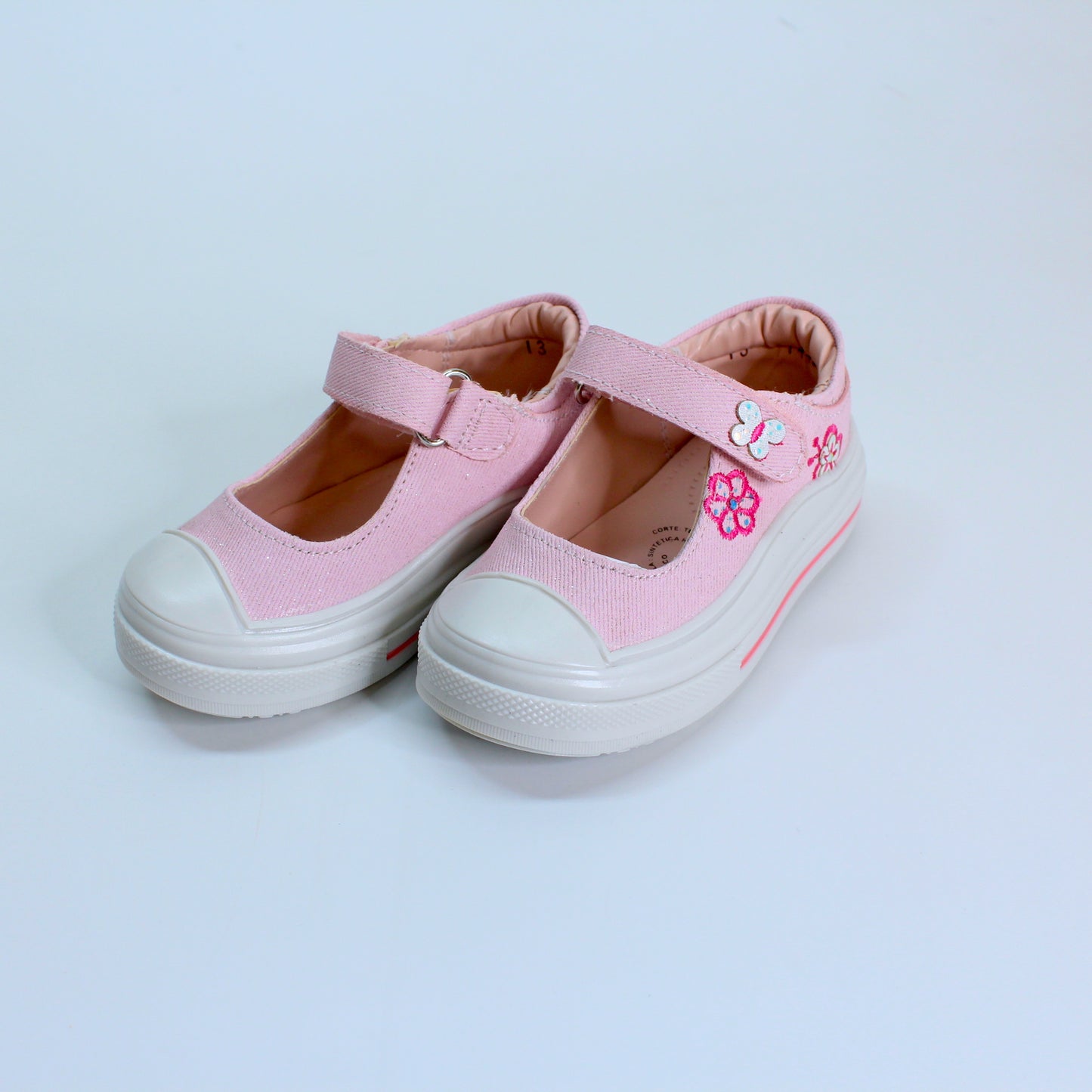 Tenis rosa con jareta de velcro