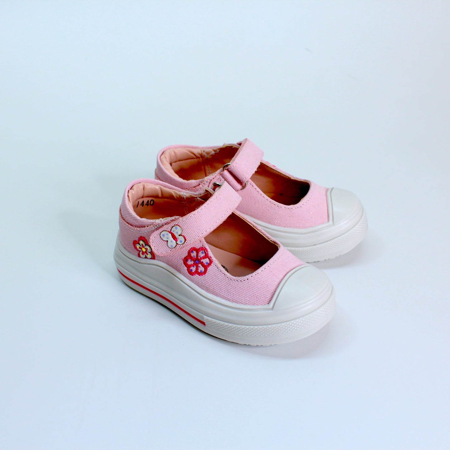 Tenis rosa con jareta de velcro