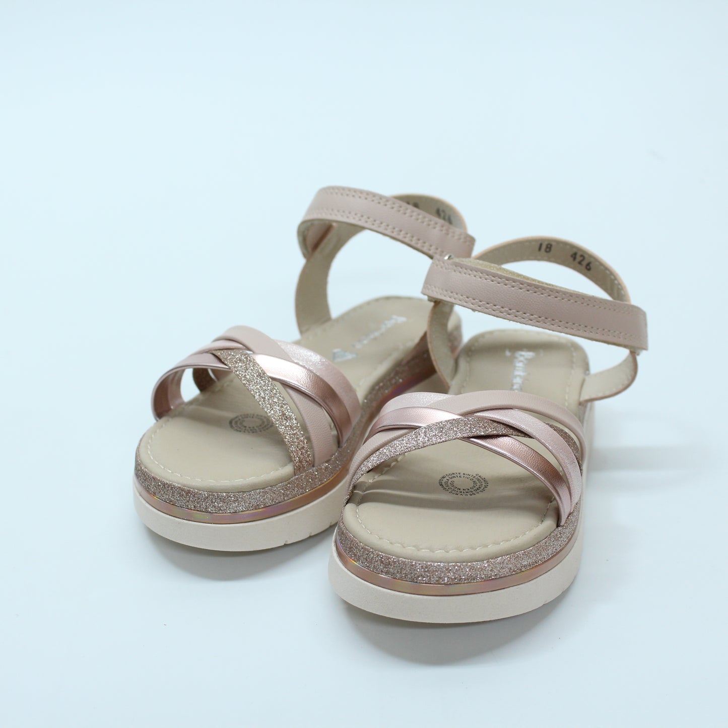 Huarache trenza nude, cierre con hebilla