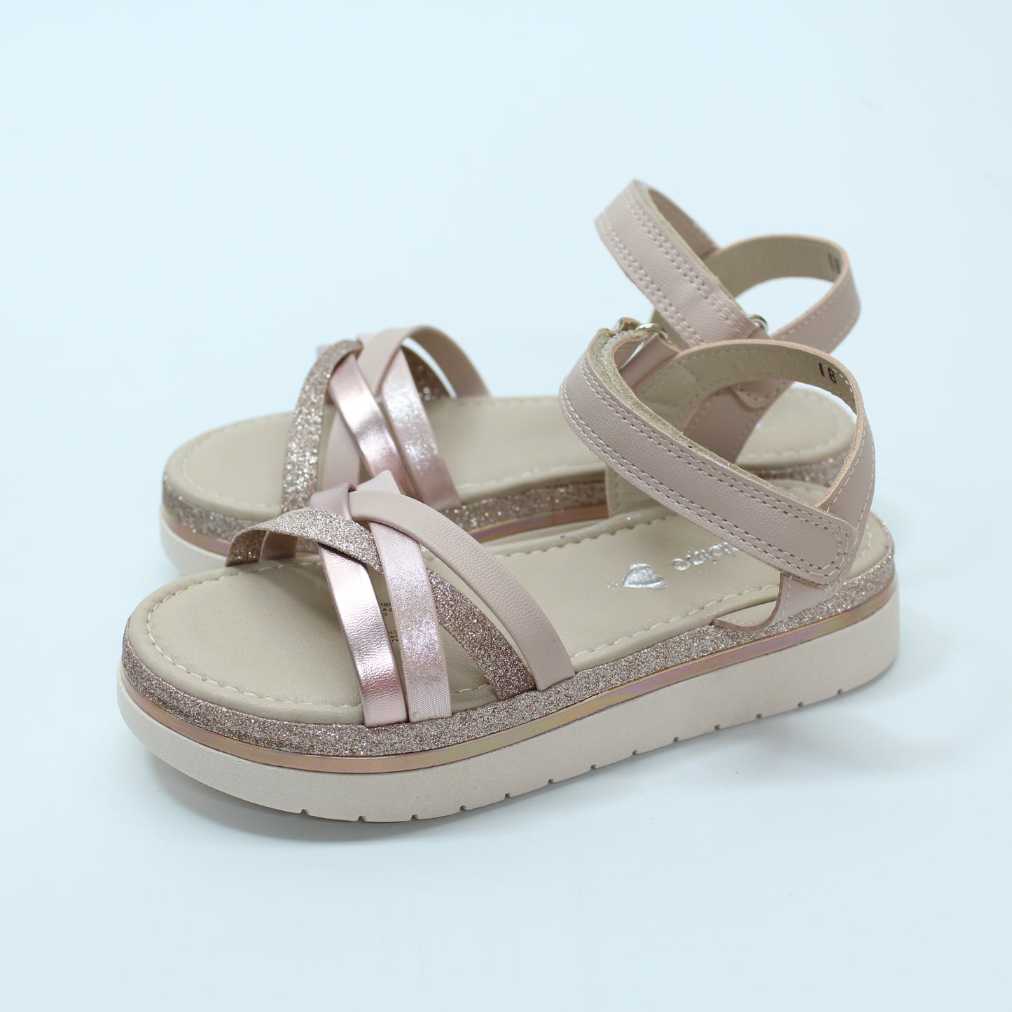 Huarache trenza nude, cierre con hebilla