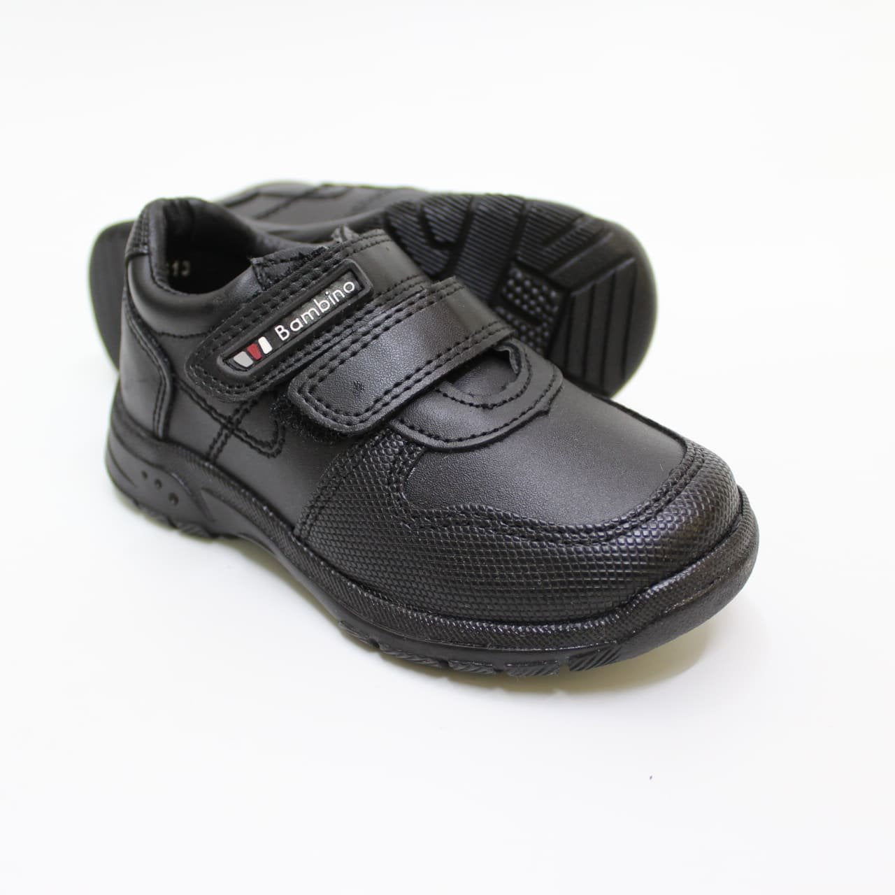zapato teni escolar con doble velcro color negro