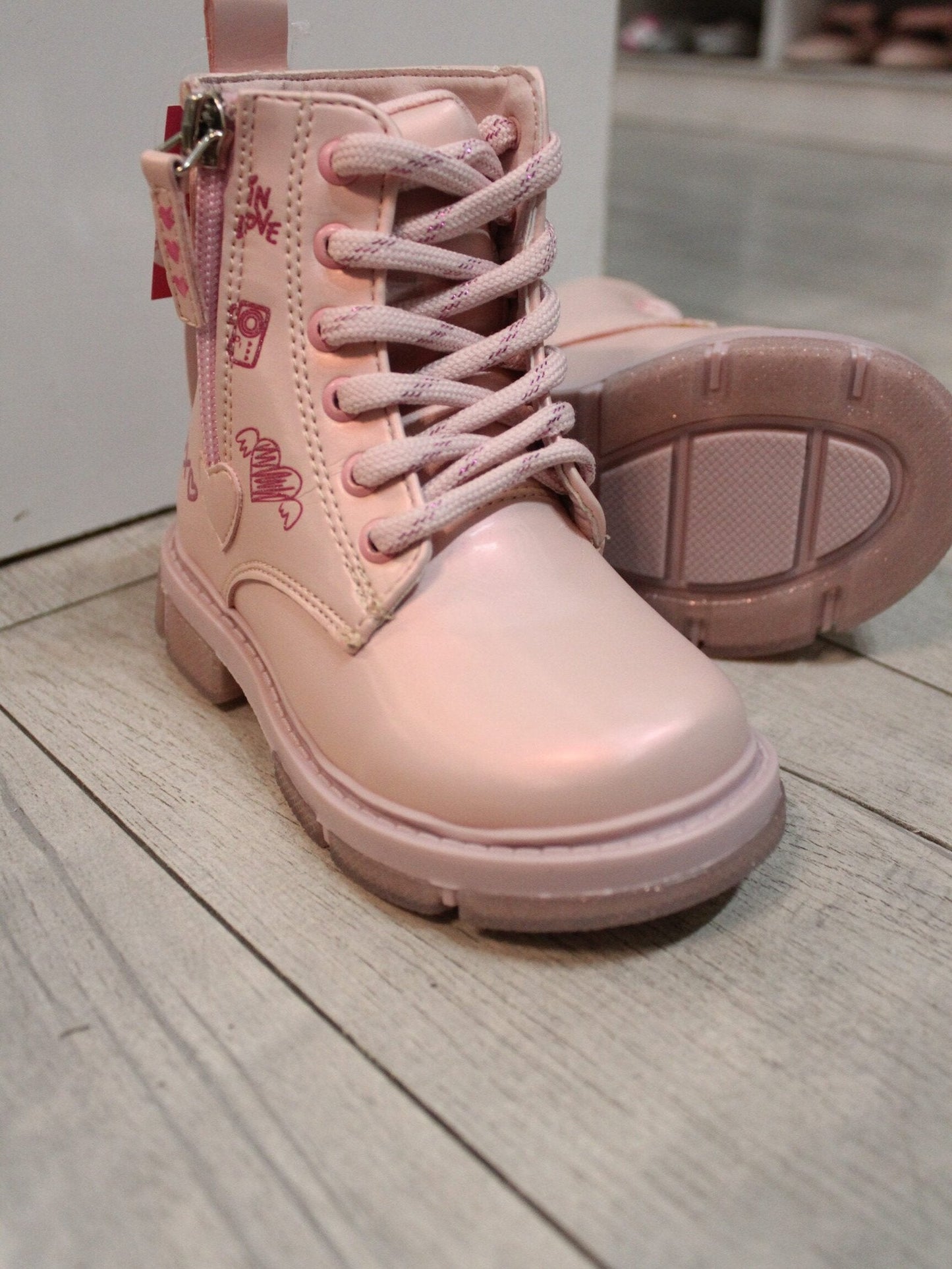 botin rosa nacarado, xoxo