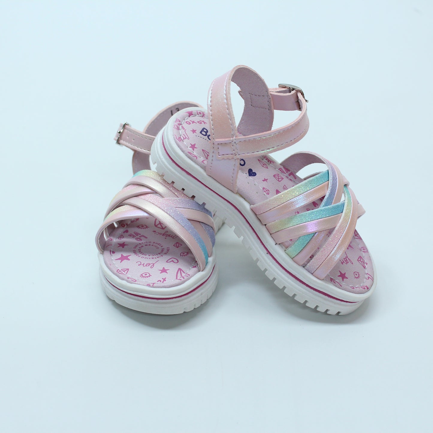 Huarache trenzas tornasol, niña