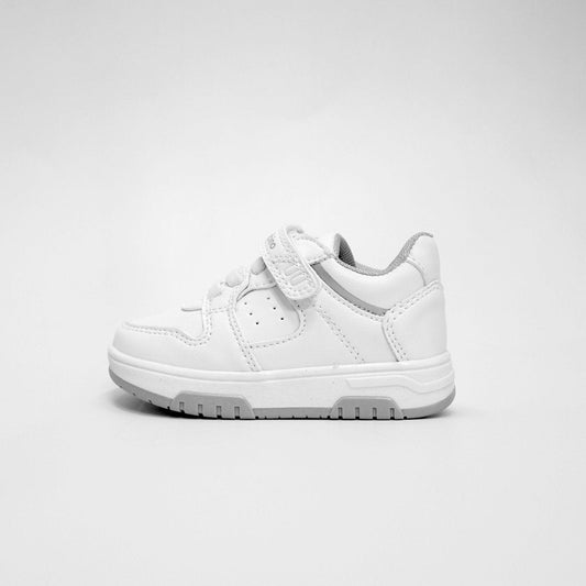 Tenis escolar blanco con agujetas, niña y niño