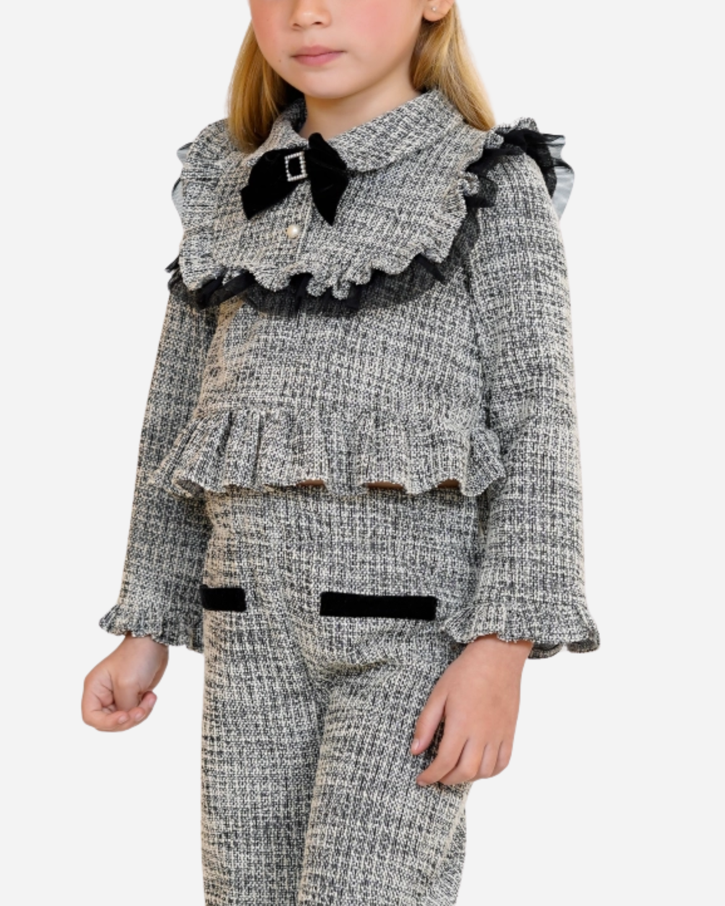 Conjunto jersey manga semi campana y pantalón corte recto