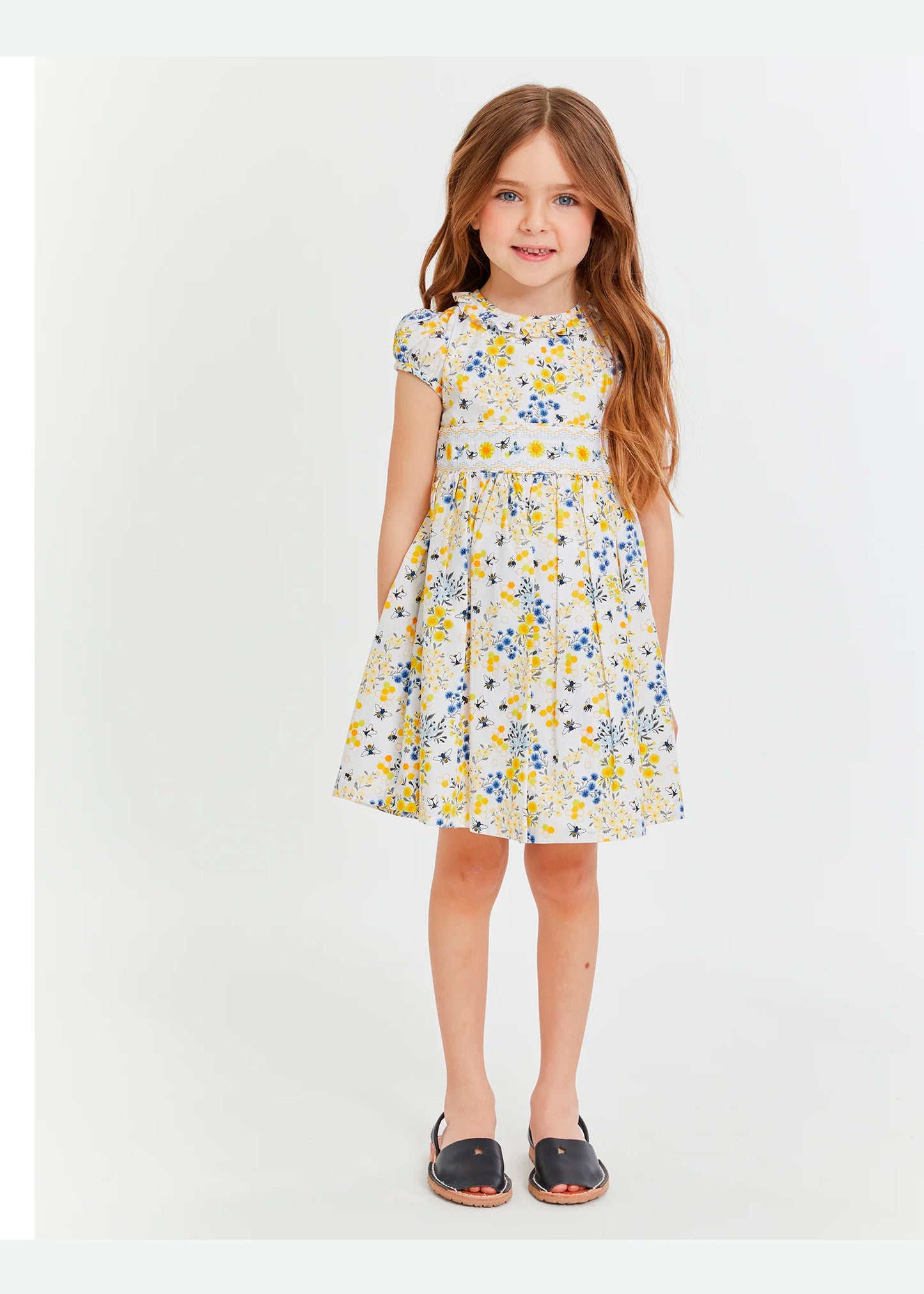 Vestido Flores amarillo abejas