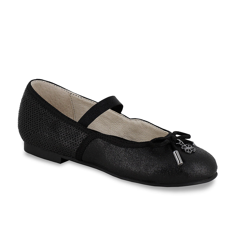 Zapato mayoral color negro, talón lentejuela