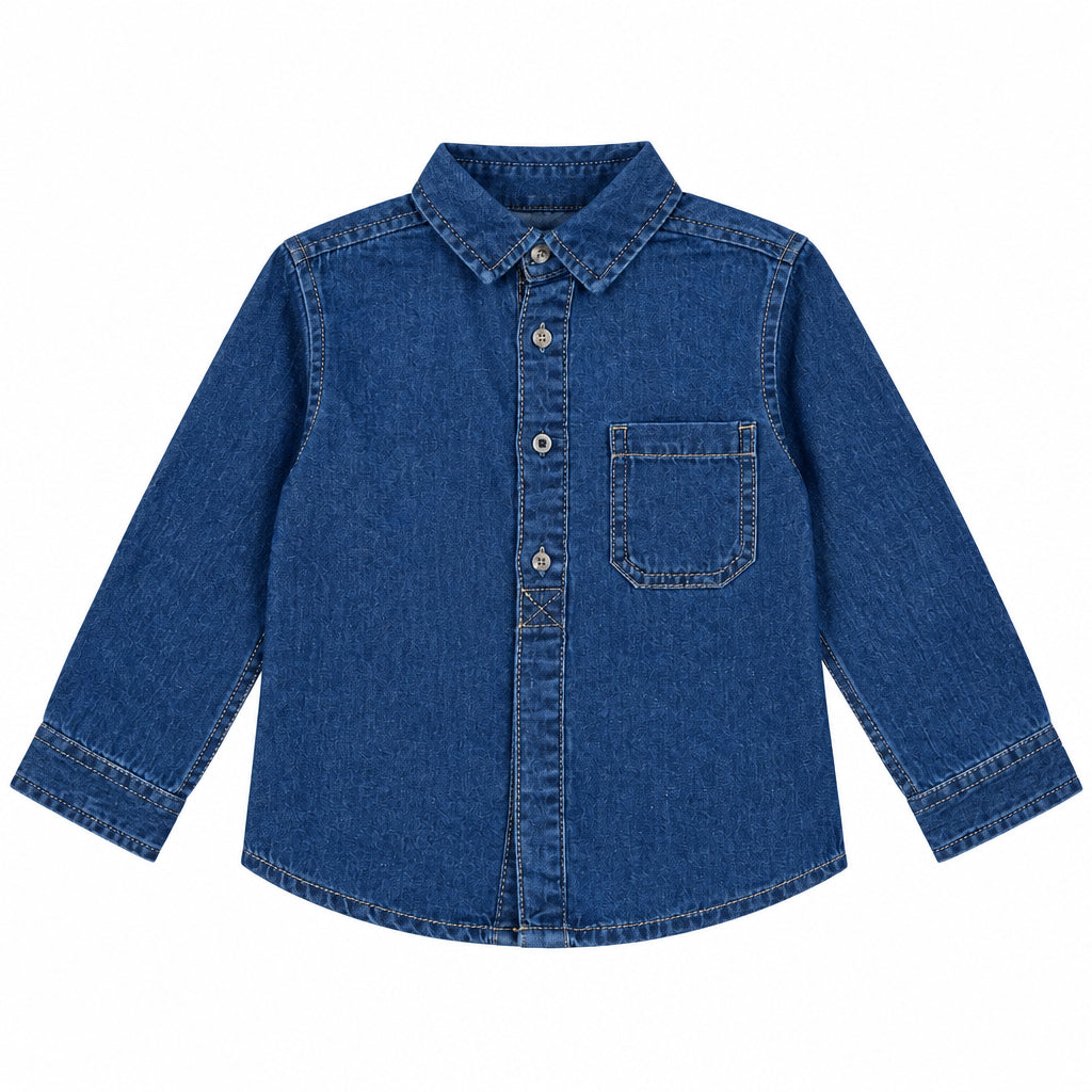 Camisa de Denim manga larga, Azul